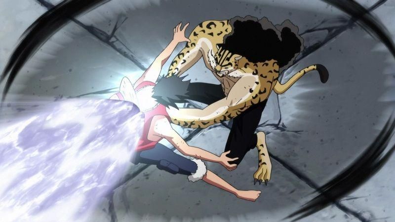 Adegan Luffy VS Rob Lucci. (Toei Animation/One Piece)