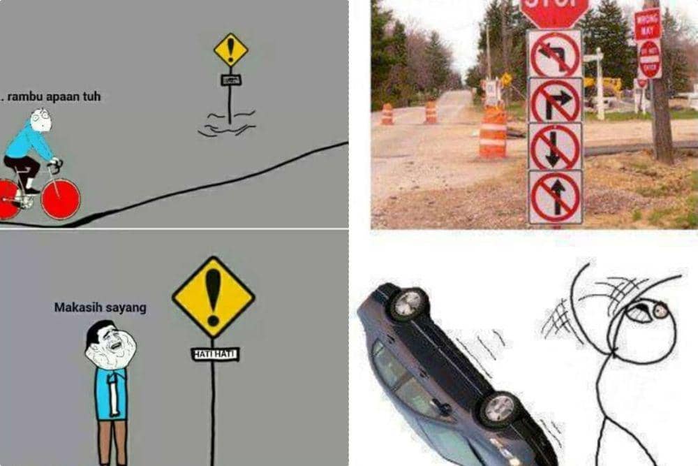 9 Meme Kocak Rambu Lalu Lintas, Malah Bikin Ngakak | IDN Times