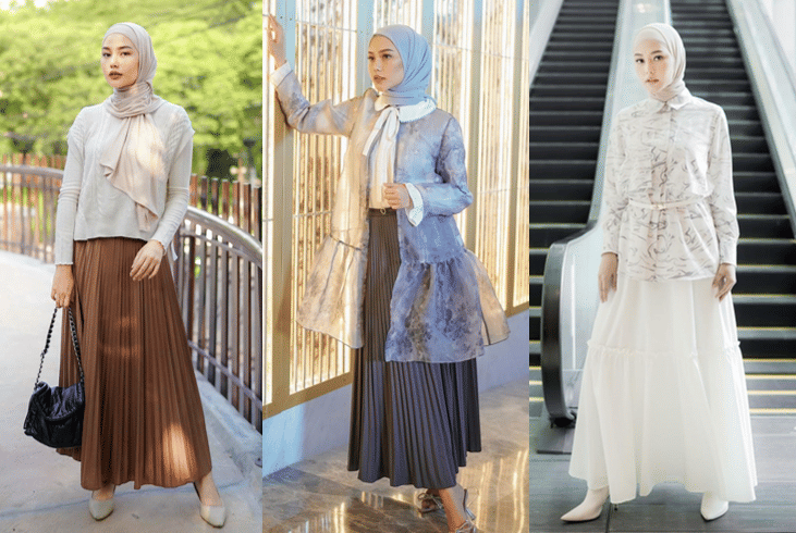 8 Gaya Hijab Stylish dengan Rok ala Dara Arafah, Casual | IDN Times Jateng