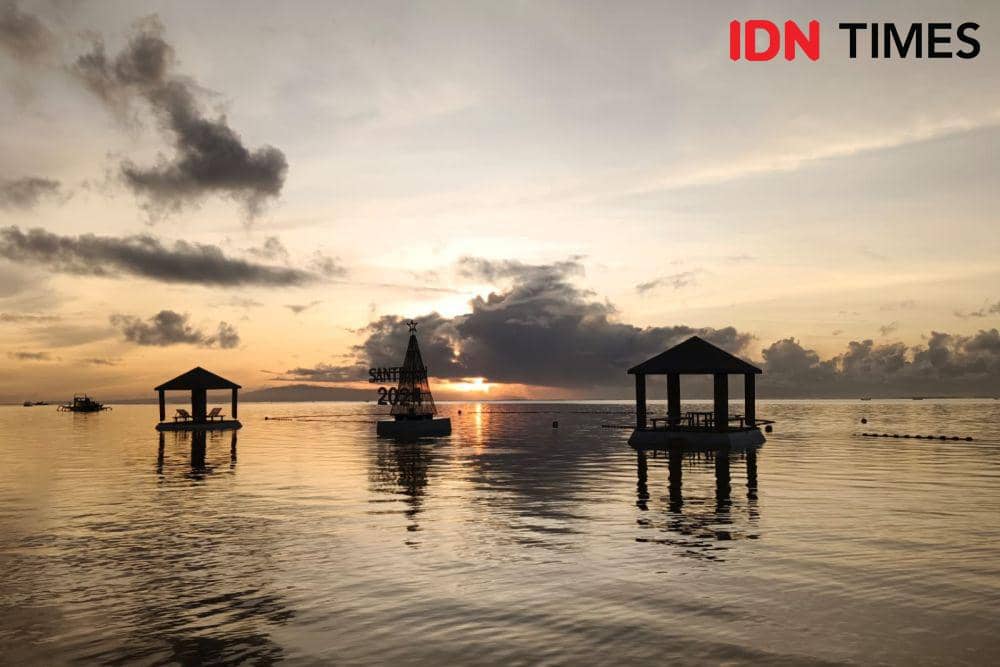 Lokasi penemuan diduga sampah medis infus dan selang di Pantai Sanur (IDN Times/Ayu Afria)