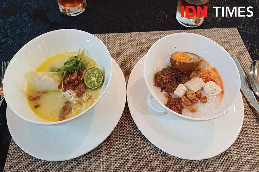 Laksa betawi dan bubur ase, Hotel Indonesia Kempinski Jakarta (IDN Times/Dhiya Awlia Azzahra)