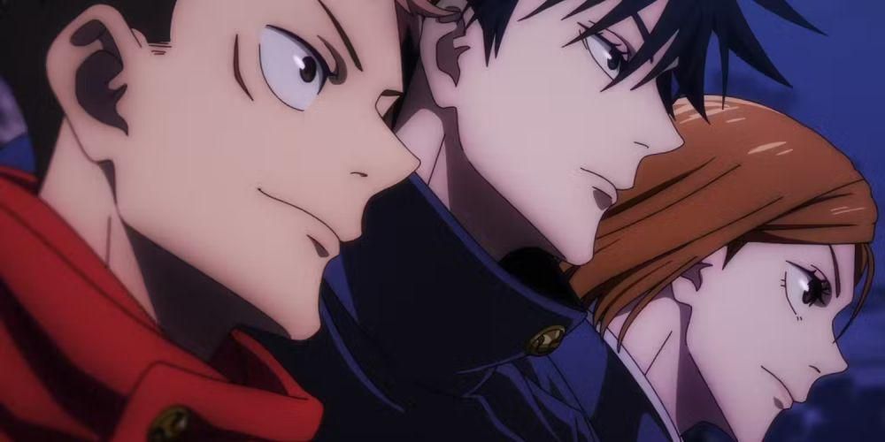 Yuji Itadori, Megumi Fushiguro, dan Nobara Kugisaki (dok. Gege Akutami, Shounen Jump, MAPPA/Jujutsu Kaisen)