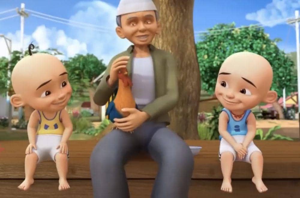 Tok Dalang ternak ayam (dok. Les’ Copaque/Upin Ipin)