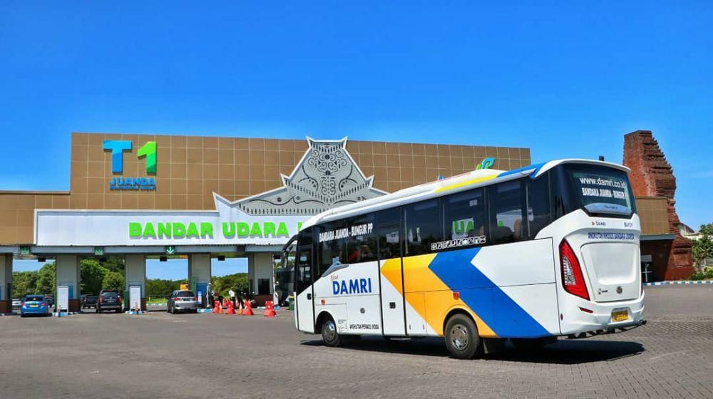 Jadwal, Rute, dan Tarif Bus DAMRI dari Bandara Juanda
