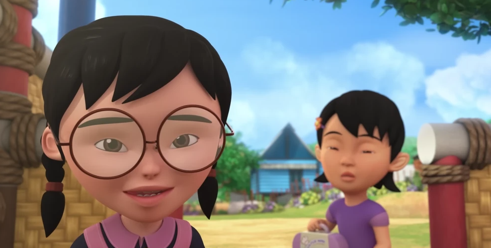 cuplikan Mei Mei tidak sadar ada Susanti datang (youtube.com/Les' Copaque Production)