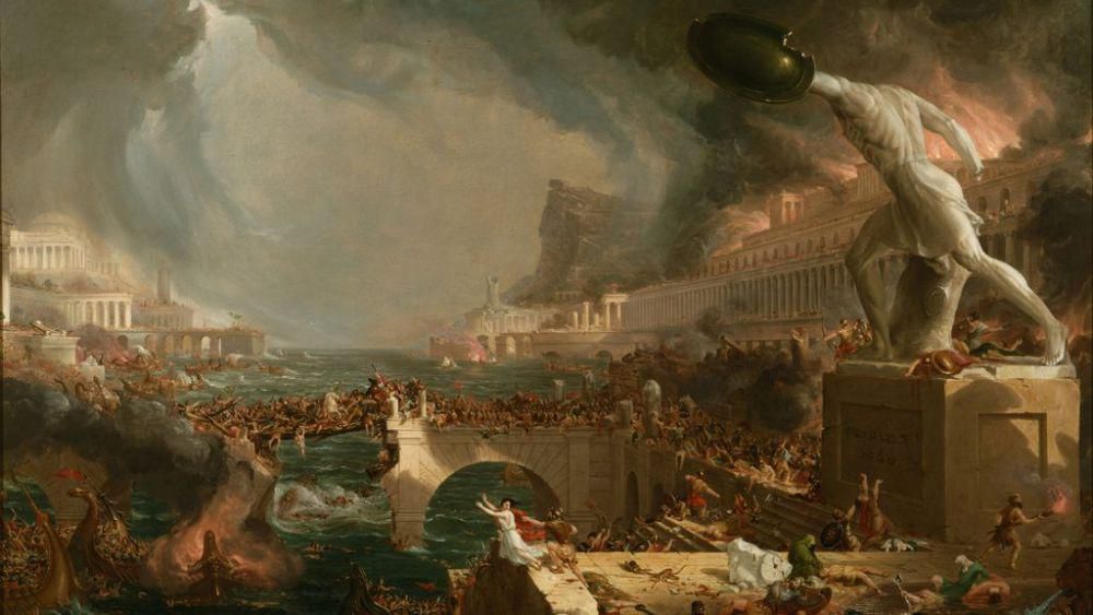 Lukisan The Course of Empire: Destruction oleh Thomas Cole (https://www.livescience.com/why-did-rome-fall.html)