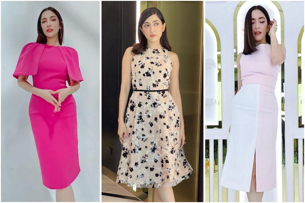 8 Ide Midi Dress ala Pinky Savika, Tampil Feminin dan Penuh Wibawa!