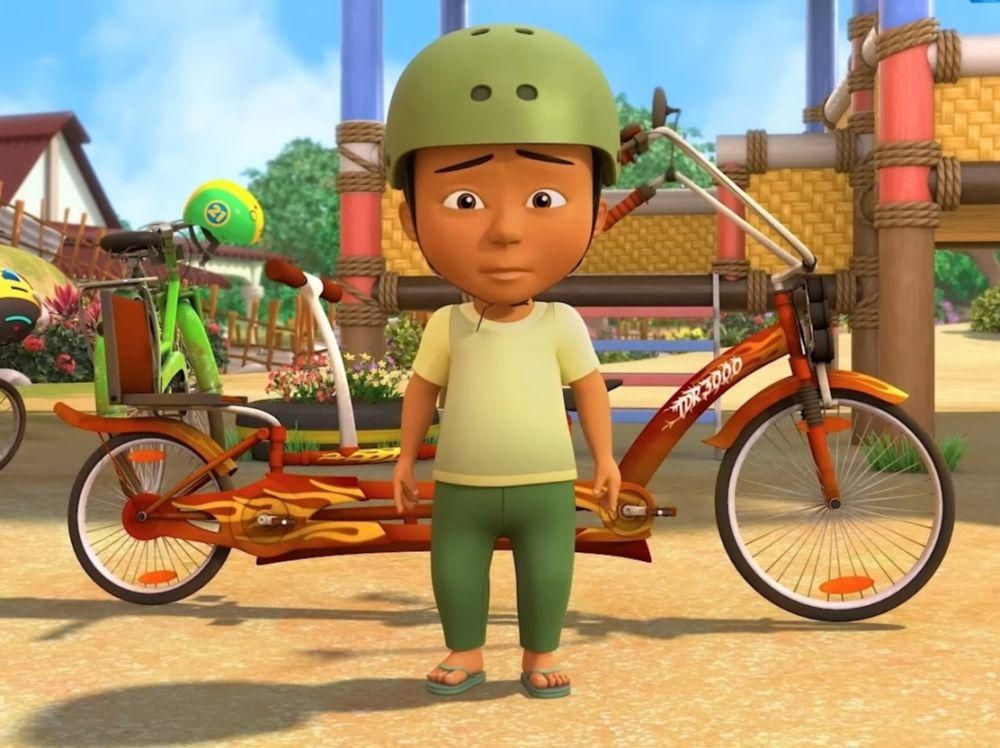 Ijat dan sepeda (dok. Les' Copaque Production/Upin Ipin)