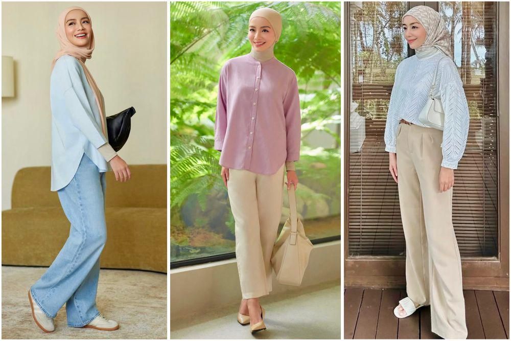8 OOTD Kasual Warna Soft ala Mira Filzah, Chill tapi Penuh Wibawa!