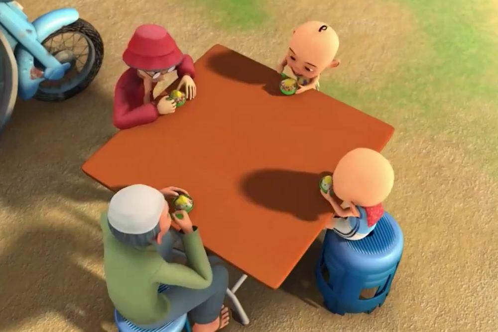 Upin dan Ipin sedang Menikmati Ais ABCD (youtube.com/Upin dan Ipin)