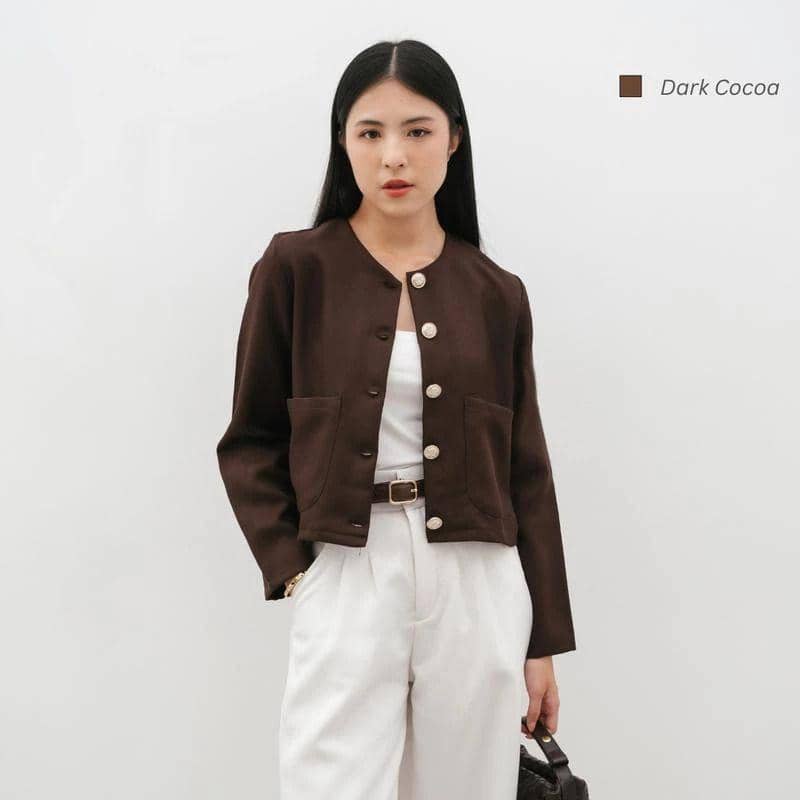 Ilustrasi Outer cokelat tua (Shopee.co.id/Sagalaoutfit.id)