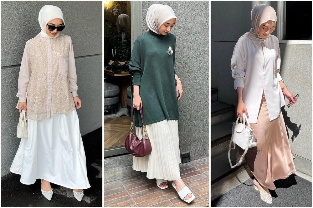 7 Ide OOTD Kasual Feminin ala Annisa Berliana, Anggun Pakai Rok!