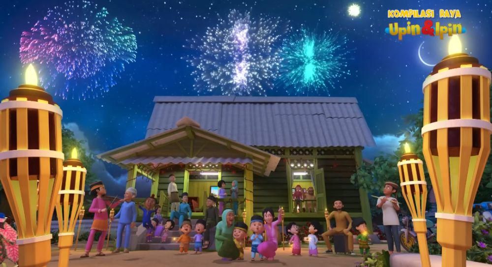 foto Lebaran warga Kampung Durian Runtuh (youtube.com/Les' Copaque Production)