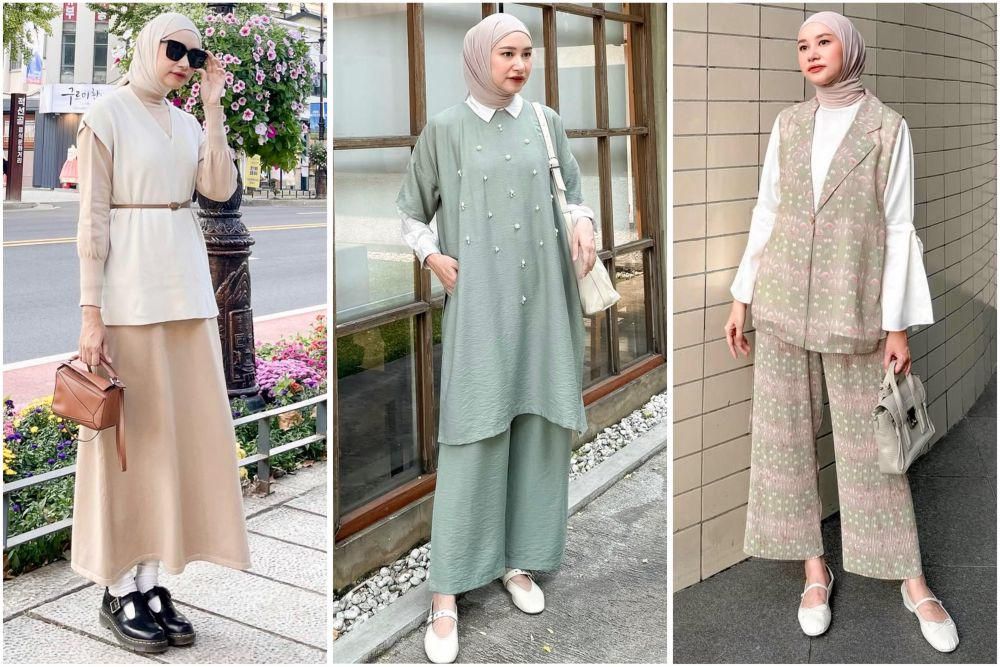 7 Ide OOTD Hijab Nuansa Earth Tone ala Siti Bahjatina, So Stylish!