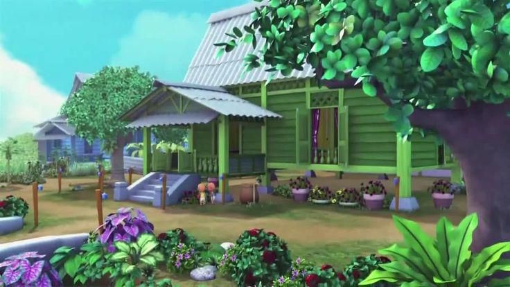 Rumah panggung Upin dan Ipin di Kampung Durian Runtuh (dok. Les' Copaque Productin)