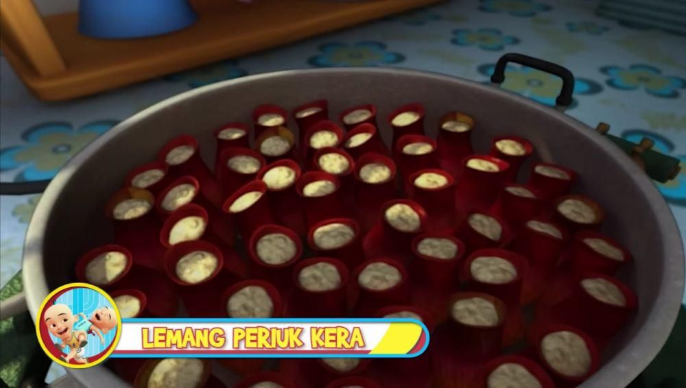 lemang periuk kera di serial Upin dan Ipin (youtube.com/Les' Copaque Production)