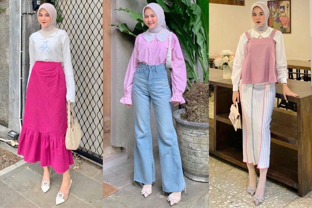 7 Ide Daily Outfit Nuansa Pink ala Mirna Kumalasari
