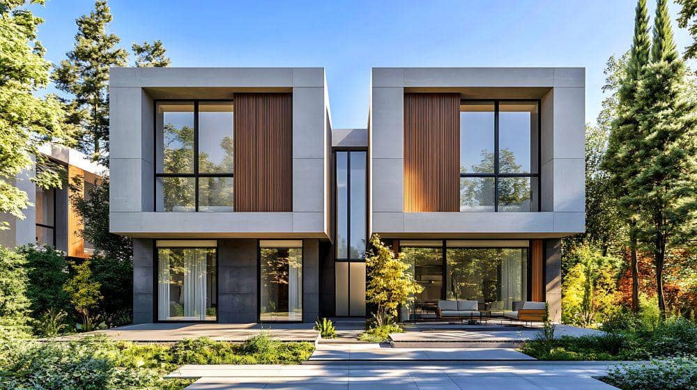 ilustrasi desain fasad rumah modern tropis (vecteezy.com/MD Emon)