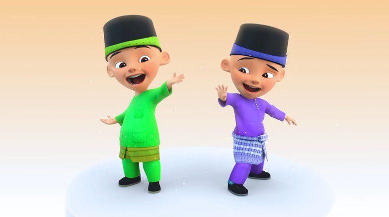 Upin dan Ipin memakai baju kurung (youtube.com/@lescopaque)