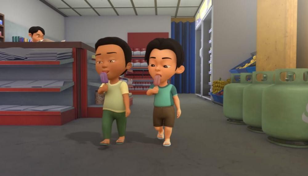 Dzul dan Ijat di serial kartun Upin dan Ipin (youtube.com/Les' Copaque Production)