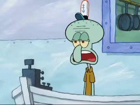 cuplikan Squidward menjaga kasir (dok. Nickelodeon/Spongebob Squarepants)