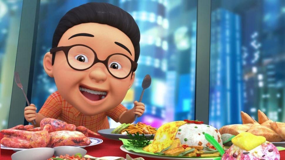 cuplikan Ehsan makan (dok. Les' Copaque/Upin dan Ipin)