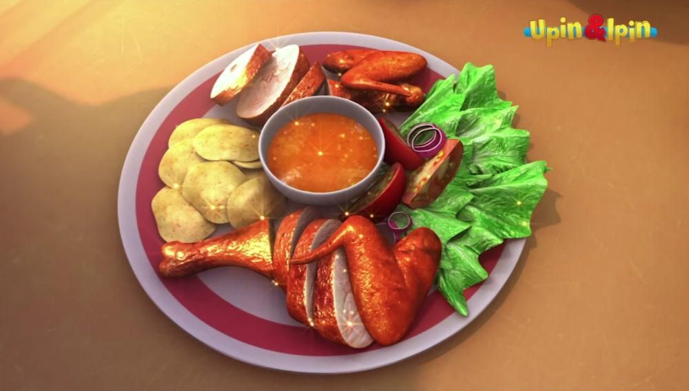 ayam golek di serial Upin dan Ipin (youtube.com/Les' Copaque Production)