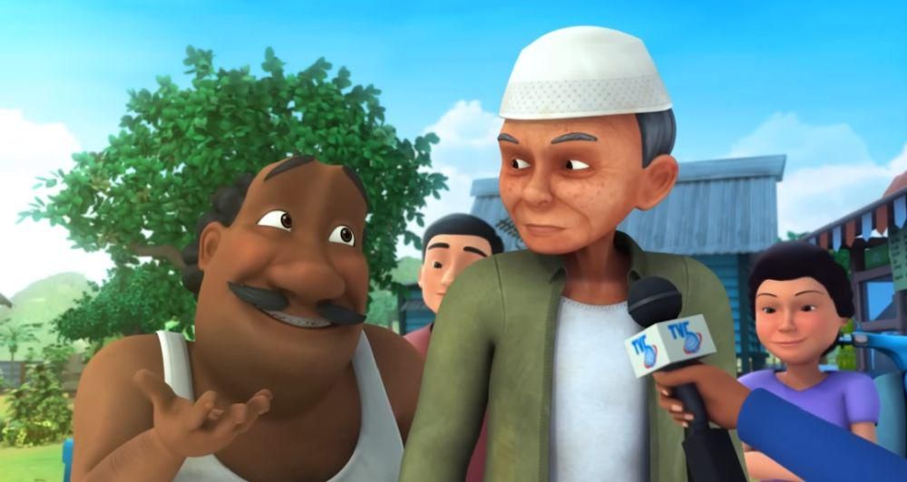 warga Kampung Durian Runtuh yang pernah masuk TV (youtube.com/Les' Copaque Production)