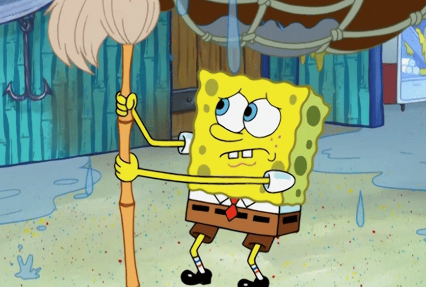 cuplikan SpongeBob bersih-bersih rumah (dok. Nickelodeon/SpongeBob SquarePants)