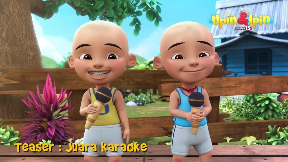 Upin dan Ipin mengikuti lomba karaoke (youtube.com/Les' Copaque Production)