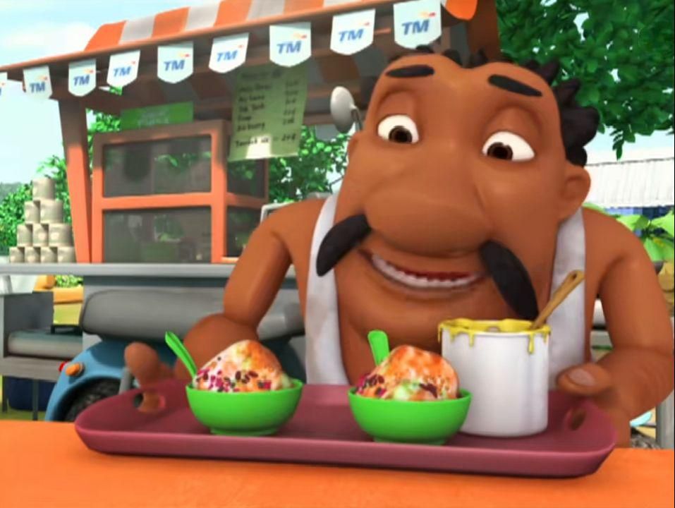 Air Batu Campur khas Uncle Muthu (dok. Les' Copaque Production/Upin & Ipin)