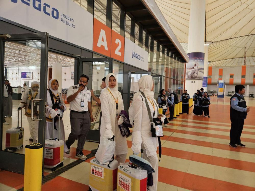 Ilustrasi - Jemaah haji Indonesia tiba di Bandara Jeddah, Arab Saudi. (Media Center Haji)