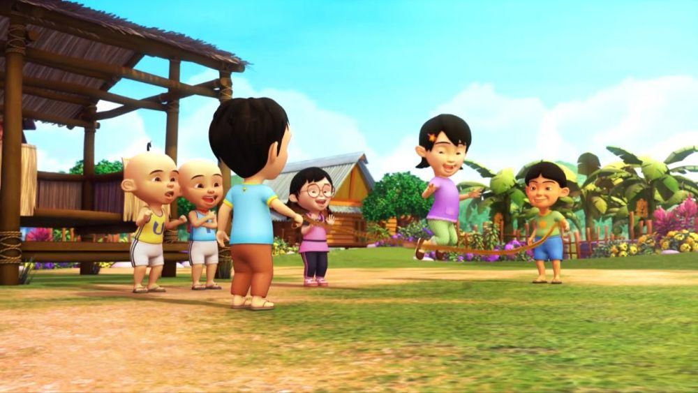 Upin dan Ipin sedang bermain bersama teman sebayanya (dok. Les' Copaque Production/Upin and Ipin)