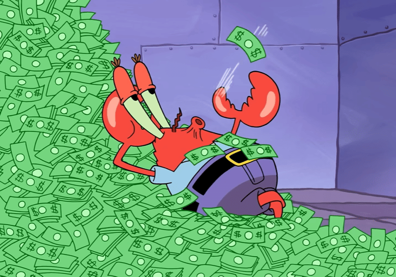 cuplikan Tuan Krabs dan uang (dok. Nickelodeon/SpongeBob SquarePants)