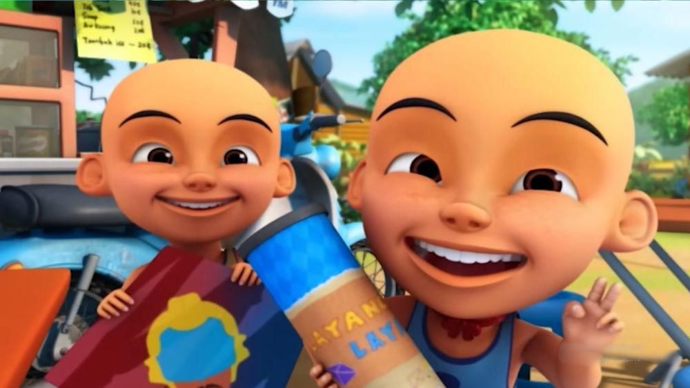 potret Upin Ipin berjualan layang-layang (youtube.com/ Les' Copaque Production)