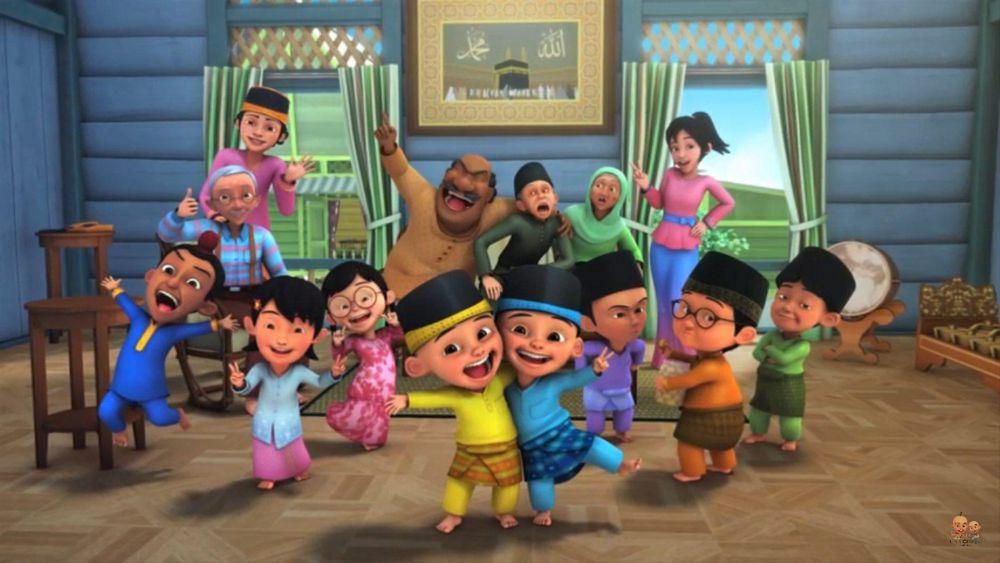 para karakter Upin & Ipin dengan pakaian Hari Raya Idul Fitri (dok. Les' Copaque Production/Upin & Ipin)