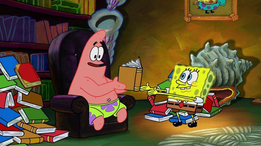 Patrick mulai membaca buku (dok. Nickelodeon/SpongeBob SquarePants)