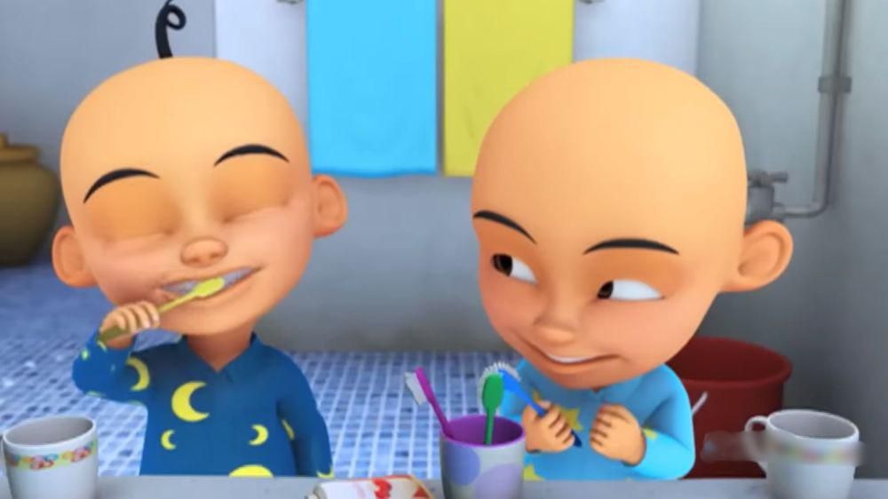 cuplikan animasi Upin dan Ipin Gosok Gigi (youtube.com/Les' Copaque Production)