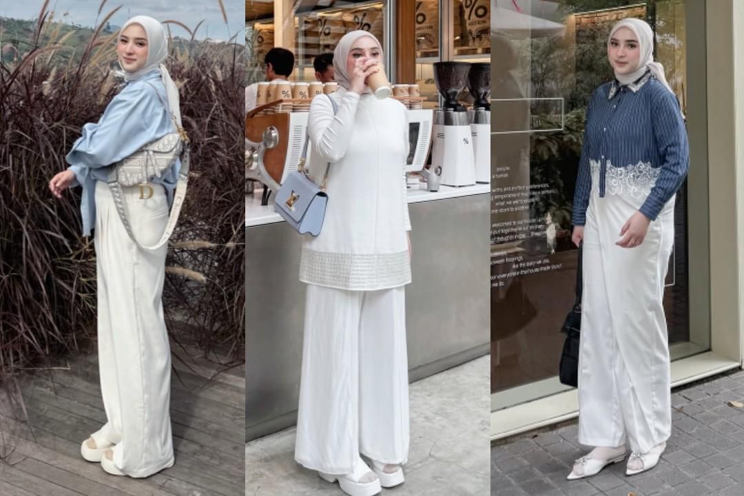 7 Inspirasi Outfit Paduan Celana Putih ala Dinan Fajrina, Elegan!