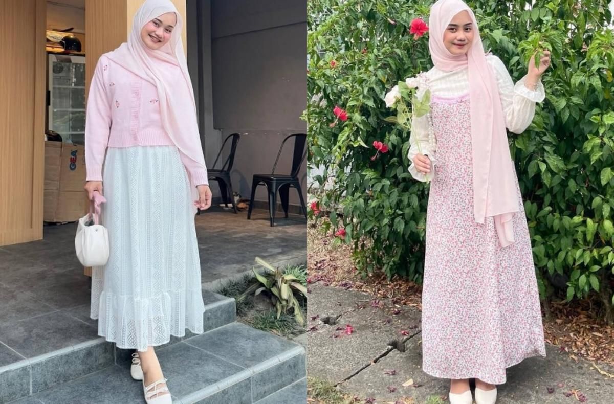 7 Ide OOTD Hijab Nuansa Pink ala Claresta Rara, Looks Pretty!
