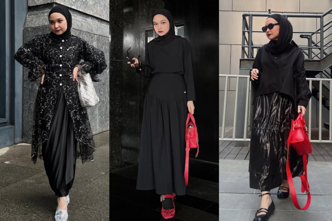 7 Inspirasi Outfit Kondangan Berwarna Gelap ala Soraya Ulfa, Elegan!