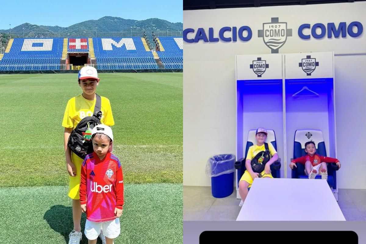 7 Potret Rafathar dan Cipung di Stadion Como 1907, Stadion Unik!