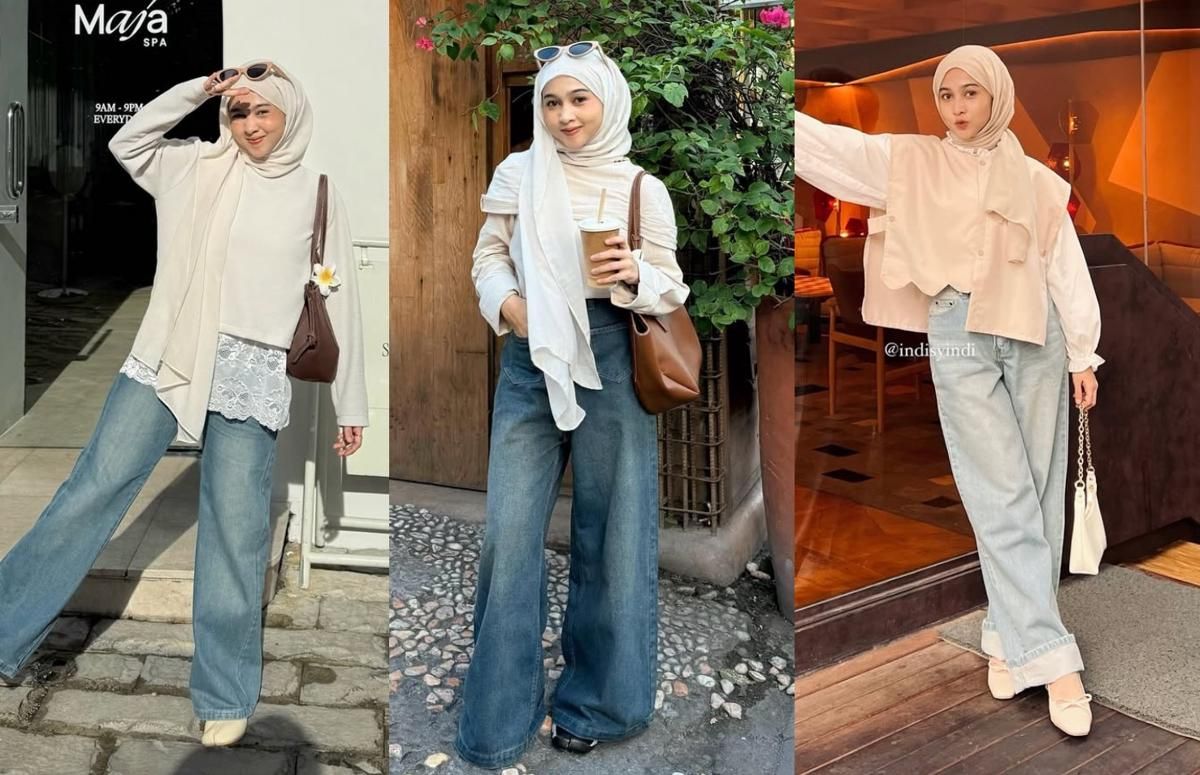 7 Inspirasi OOTD Kasual Pakai Celana Jeans ala Syindi Lucia, Modis!