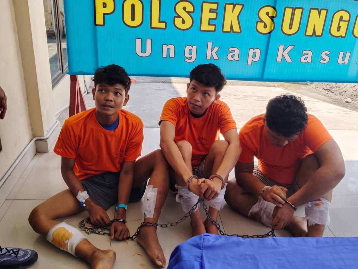 Komplotan Begal Lintas Kabupaten Ditangkap usai Rampok Driver Ojol di Sunggal