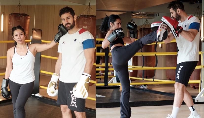 7 Potret Anggun C. Sasmi Latihan Kickboxing Demi Reacher Season 4