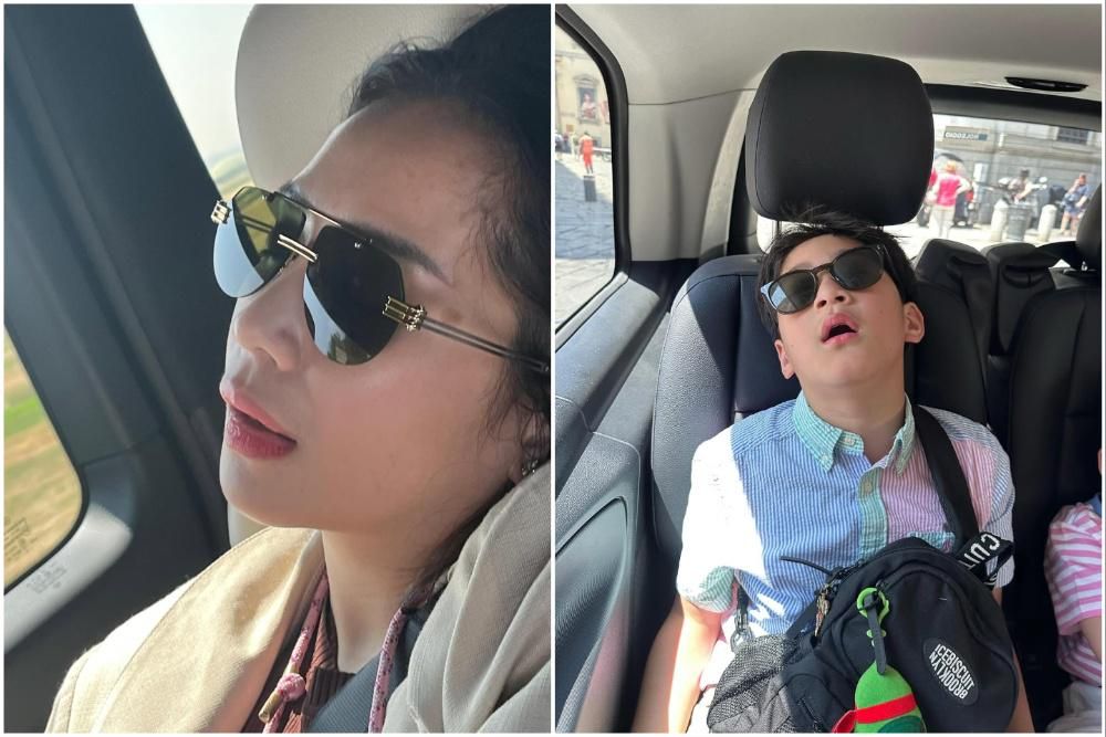 7 Potret Nagita dan Rafathar Tidur Mangap, Saling Balas Keusilan!