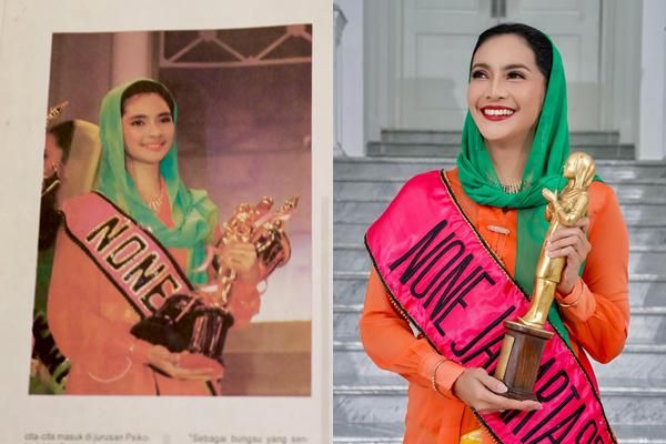 7 Potret Maudy Koesnaedi Reka Ulang Jadi None Jakarta 1993
