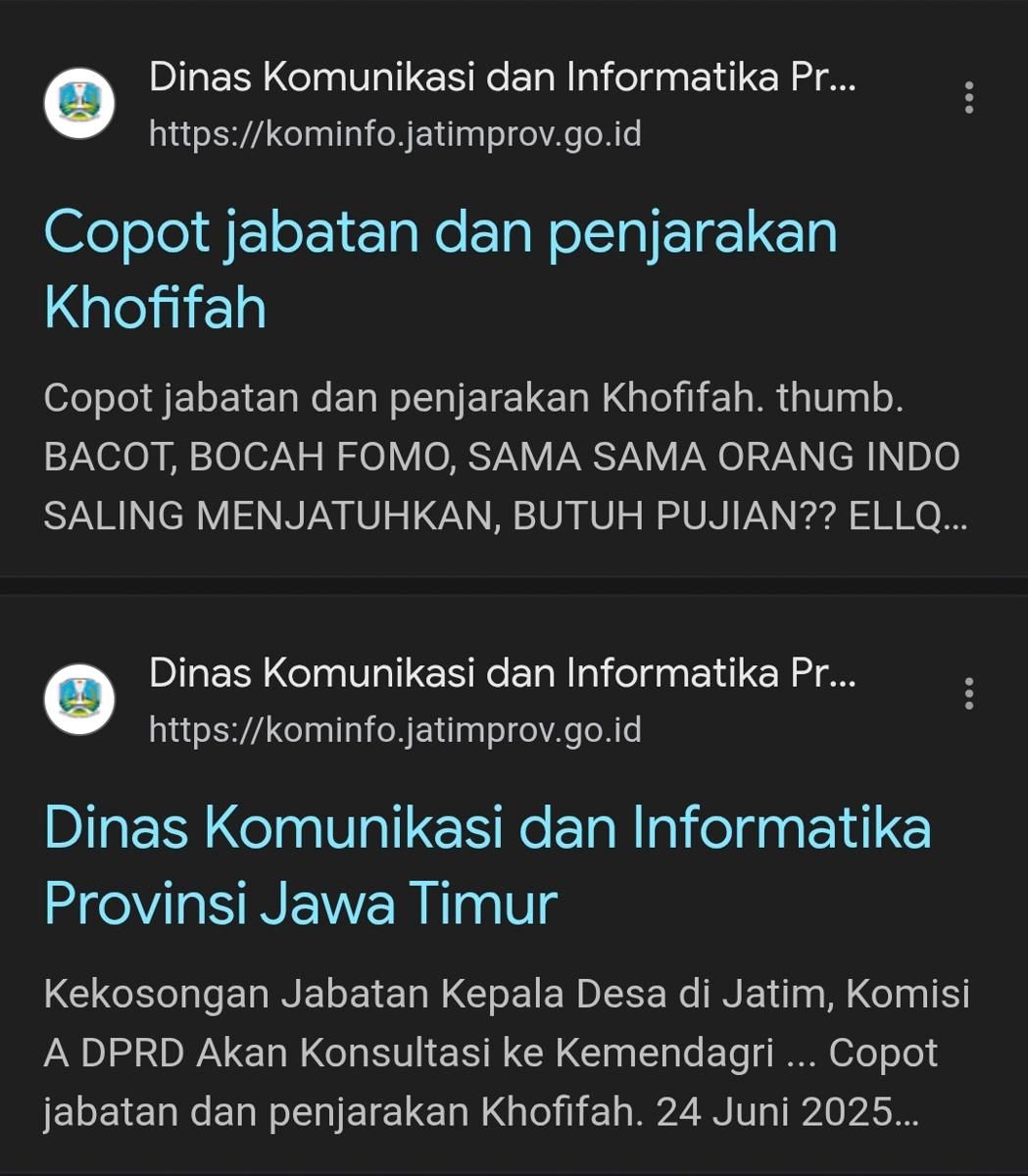 Website Diskominfo Jatim Diretas, Ada Artikel Copot Khofifah