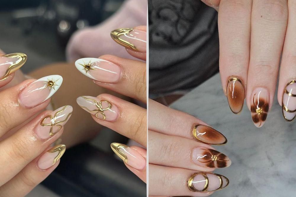7 Inspirasi Gold Line Nail Art yang Elegan dan Artistik