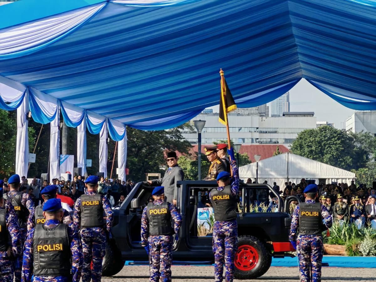 Prabowo Jadi Inspektur Upacara HUT ke-79 Bhayangkara, SBY-JK Hadir